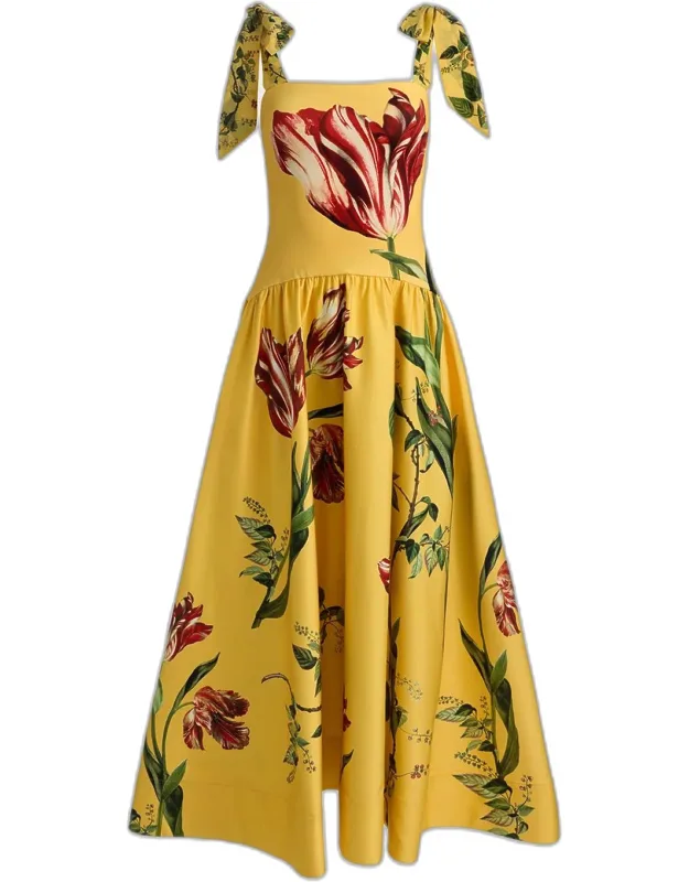 Floral Cotton-blend Maxi Dress