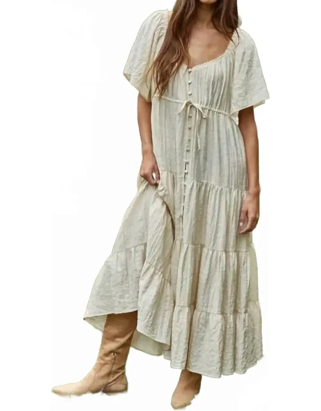 Sweetheart Tiered Flare Maxi Dress
