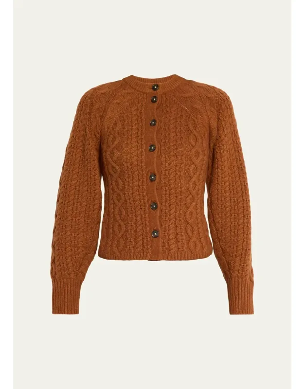 Sculpted Cashmere-wool Cable-knit Cardigan