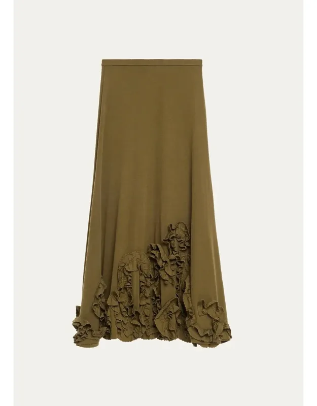 Heloise Jersey Wool Midi Skirt