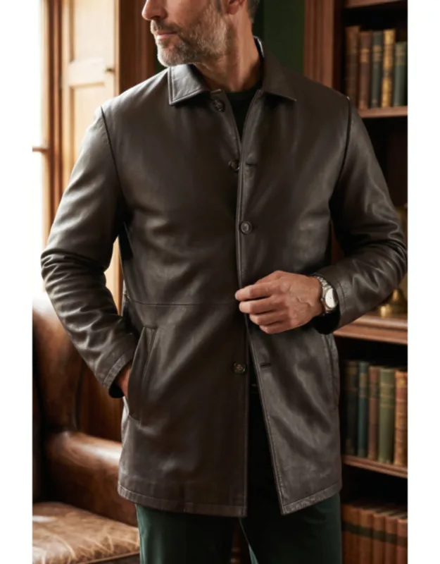 Long Collared Car Coat Jacket