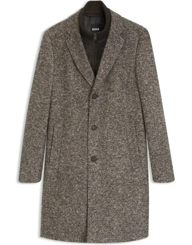 Slim-fit Coat In Italian Jersey With Virgin Wool