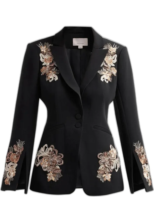 Floral Border Blazer