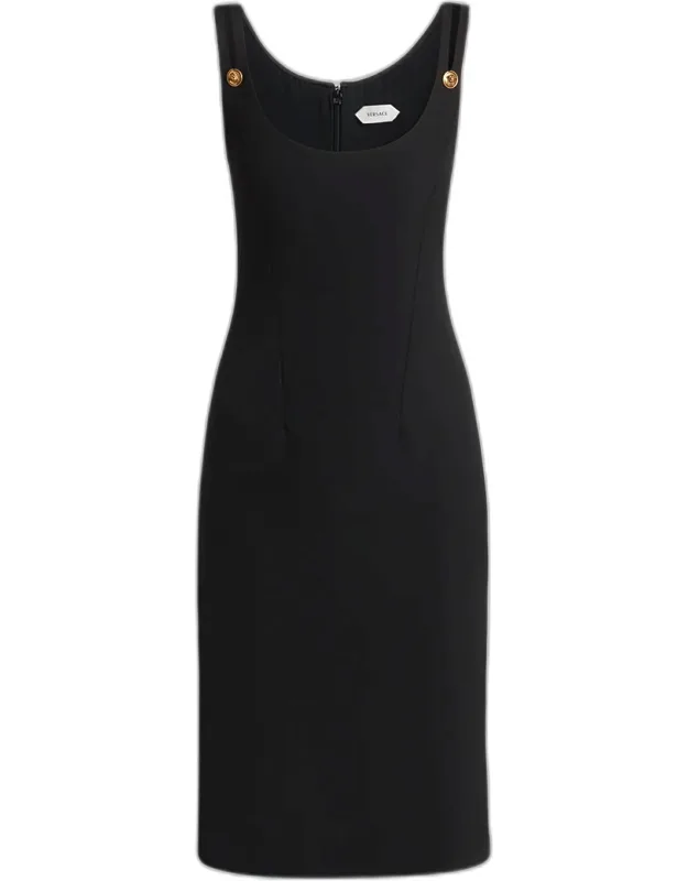 Wool Midi Sheath Dress