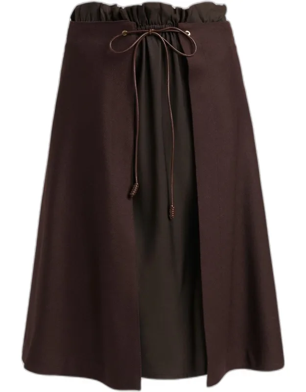 Layered Paperbag Midi Skirt
