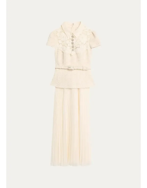 Lace Boucle Midi Dress