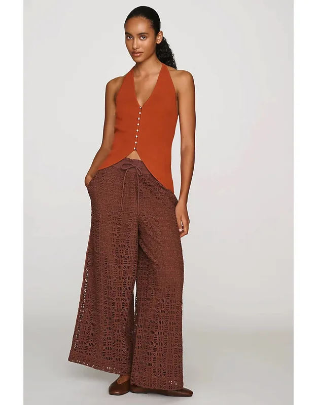 Cutwork Track Pants