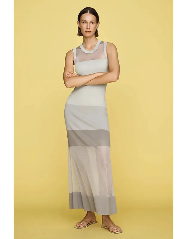 Knit Mesh Maxi Dress