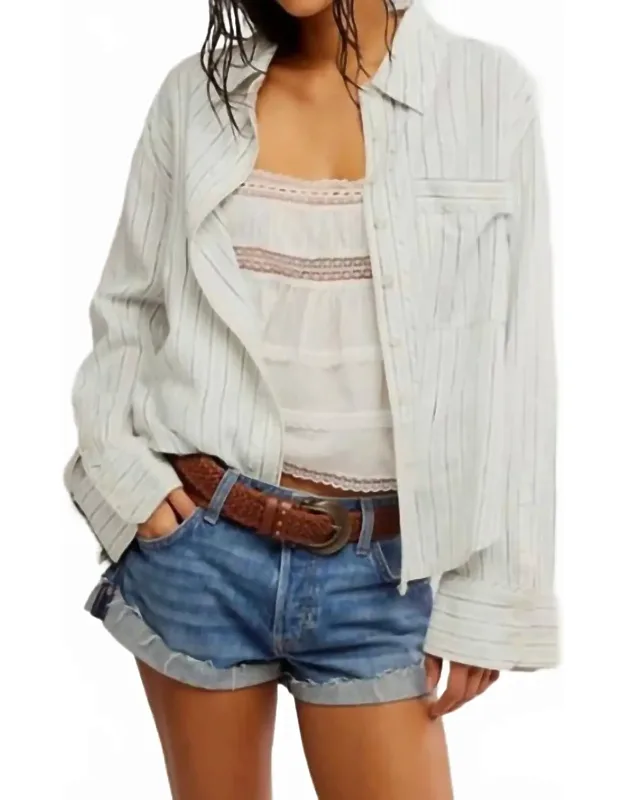 Striped Linen Button Down Shirt