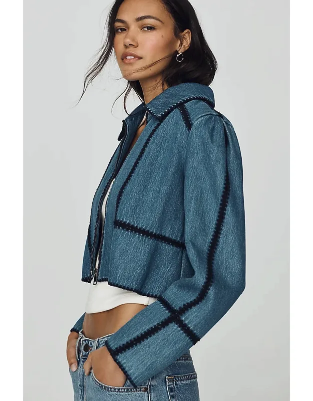 Stitched Zip-up Jacket