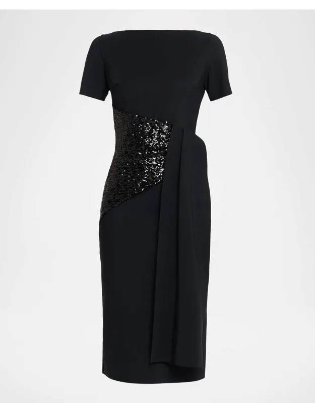 Sequin-embellished Sheath Midi Dress