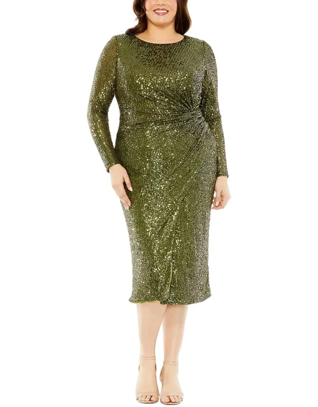 Sequin Gathered Waist Dress
