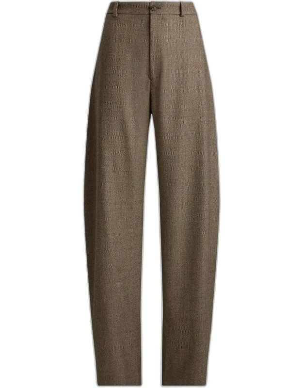 Wool Barrel-leg Pants