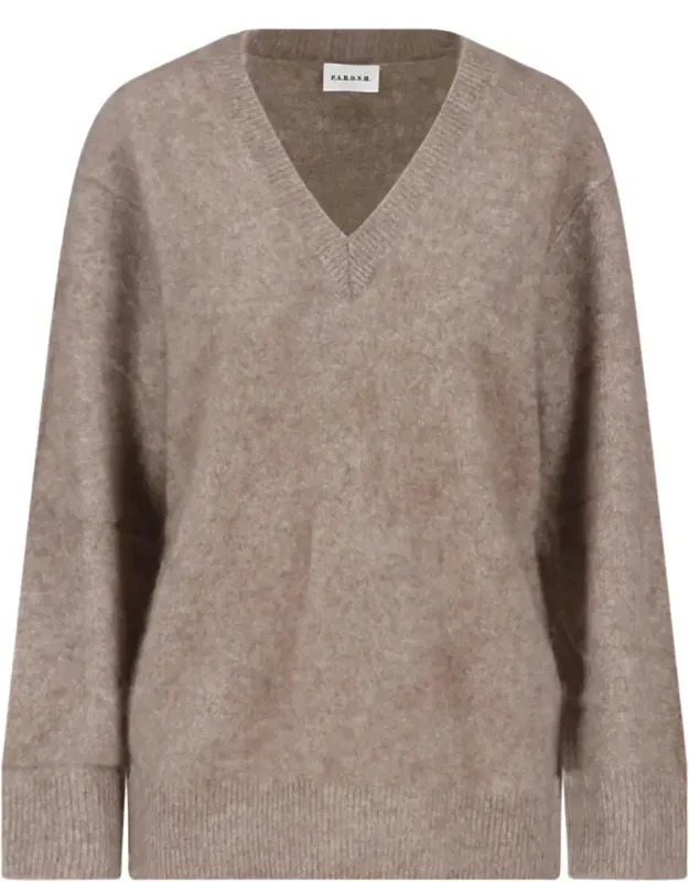 Relaxed V-neck Wool Sweater