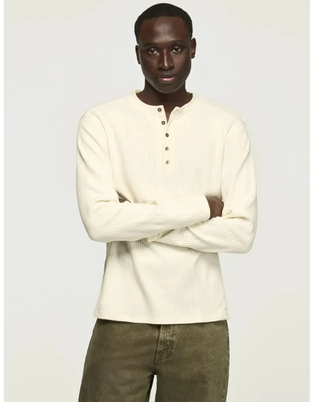 Long Sleeve Textured French Rib Tee