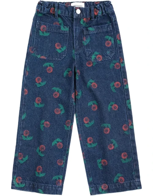 Floral-print Straight-leg Jeans