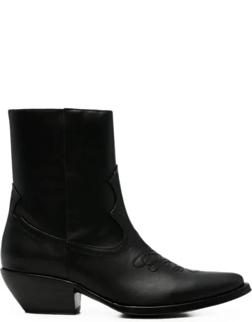 Embroidered Leather Boots