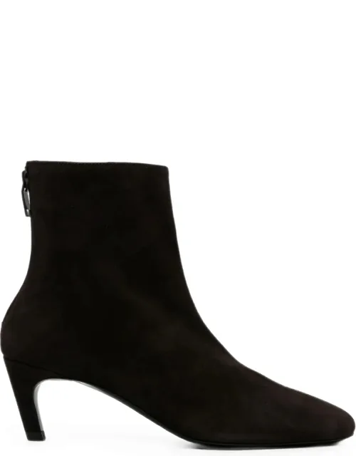 Suede Rear-zip Ankle Boots