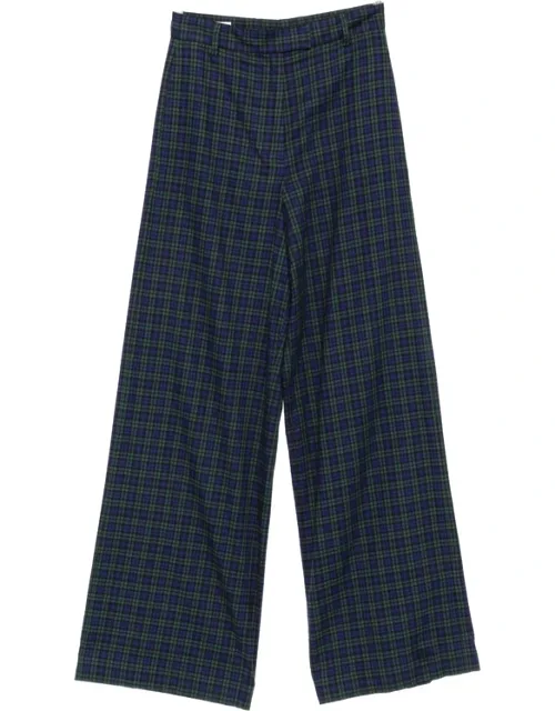 Check-pattern Wide-leg Trousers