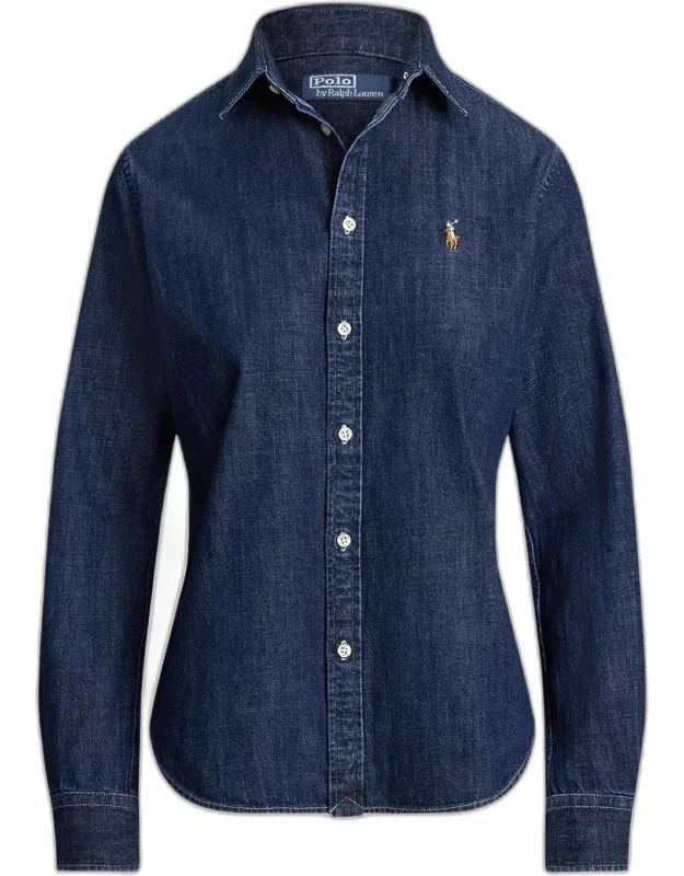Button-down Cotton Denim Shirt