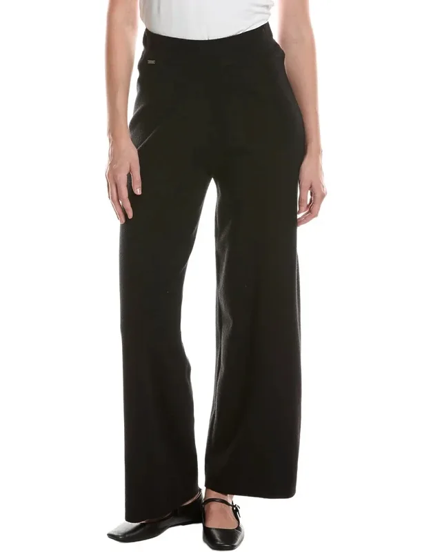 Wide Leg Full-length Knit Pants