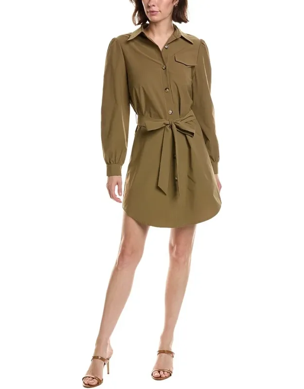 Puff Sleeve Belted Shirtdress