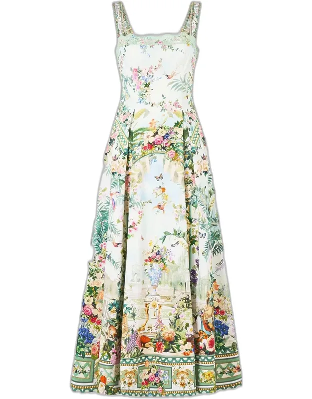 A-line Tea-length Dress