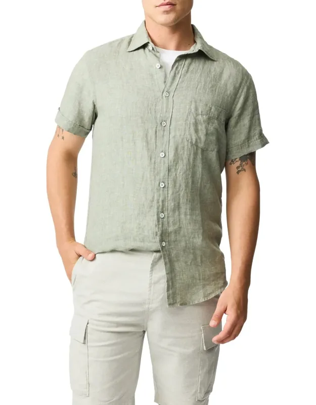 Palm Beach Sports Fit Shirt - Premium French And Belgian Linen, Spread Collar