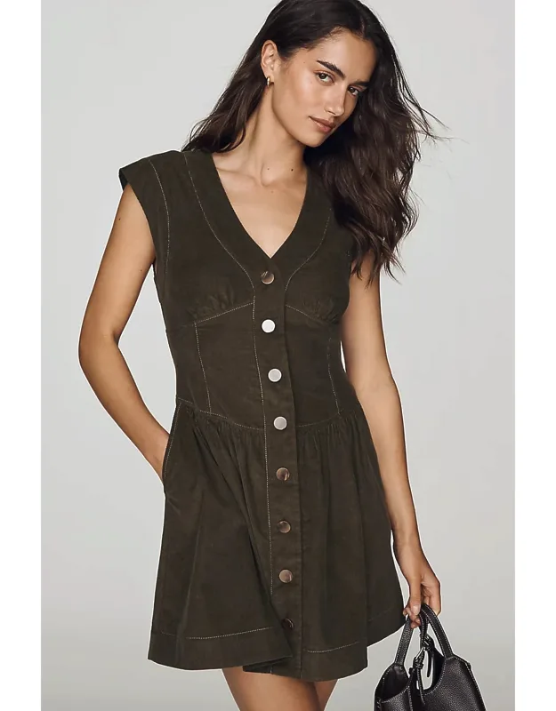 Cotton Corduroy Mini Dress
