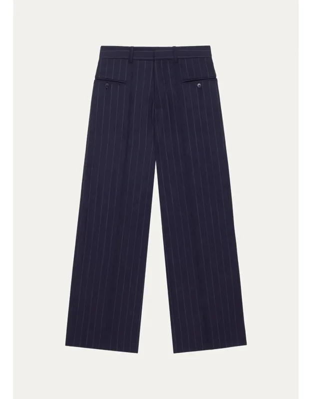 The Avenue Pinstriped Wide-leg Trousers