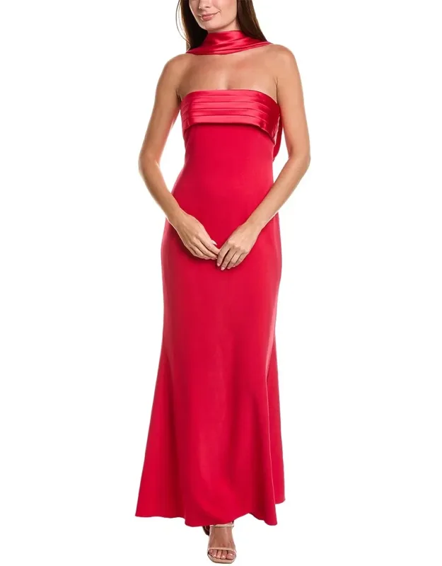 Neck Scarf Strapless Gown
