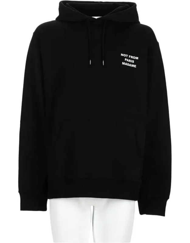 Relaxed Fit Graphic Text Cotton Hoodie