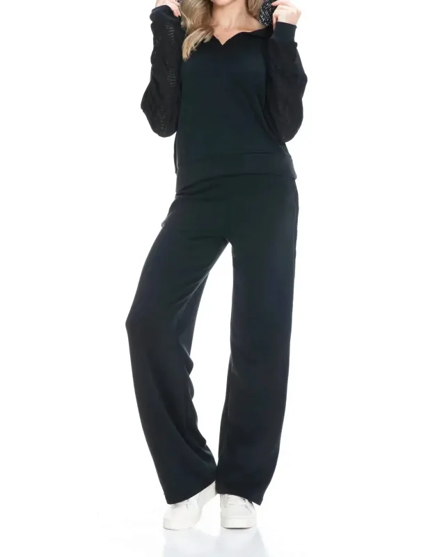 Straight Leg Pants With Side Contrast