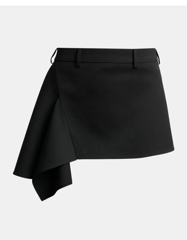 Asymmetric Slashed Mini Skirt