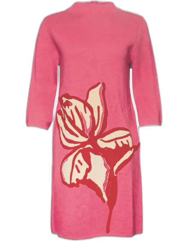 Floral-embroidered Knit Mini Dress