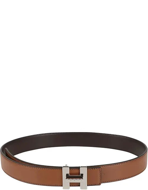 Polished Calf Leather Cut-out Belt