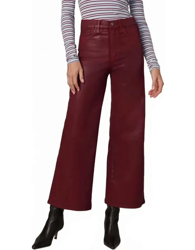 Wide Leg Ankle Coated Pants