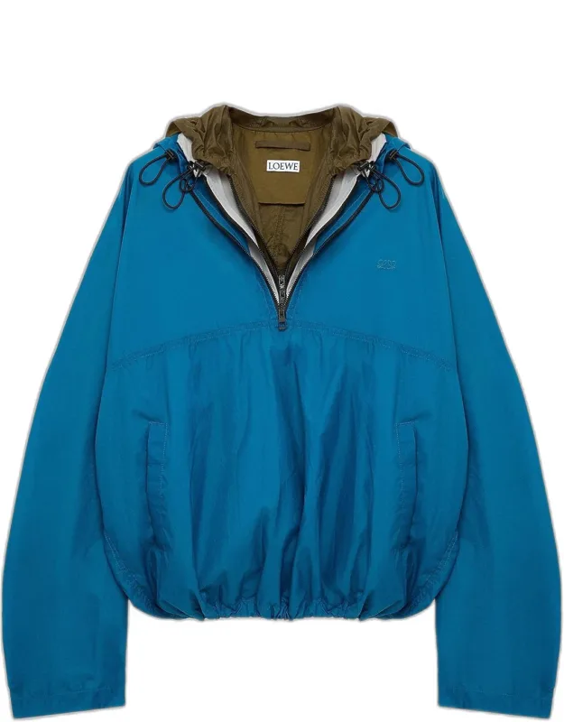 Multilayered Half-zip Anorak Jacket