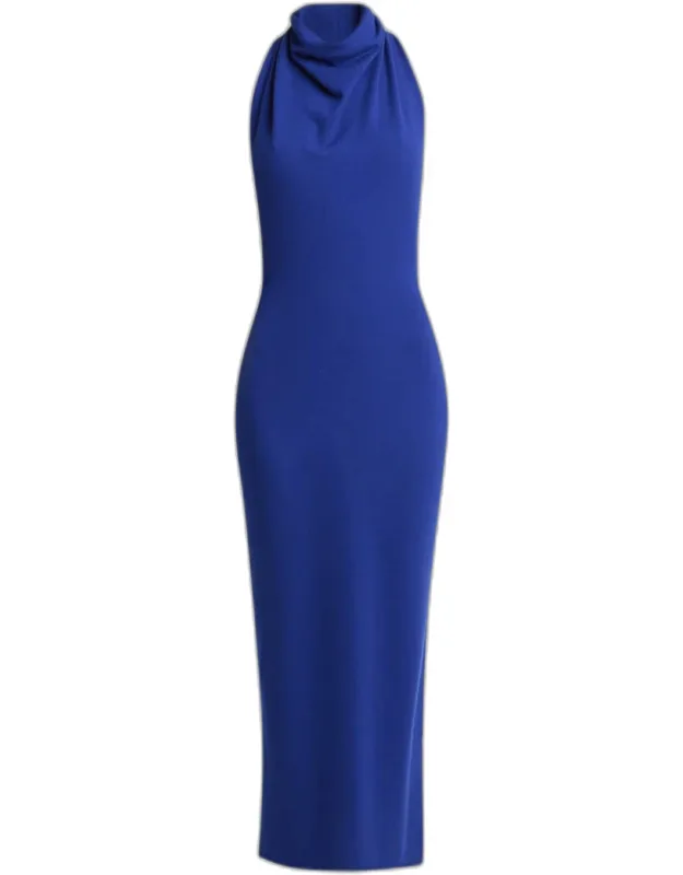 Draped Halter Maxi Dress