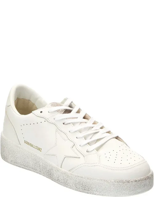 Golden Goose Ball Star Sneaker With Distressed Design And Rubber Sole