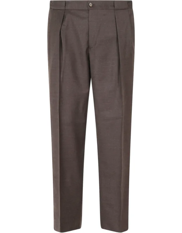 Biscuit Tailored Reverse Darts Flannel Wool Pants