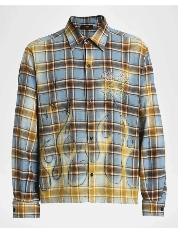 Cotton Plaid Button-down Shirt