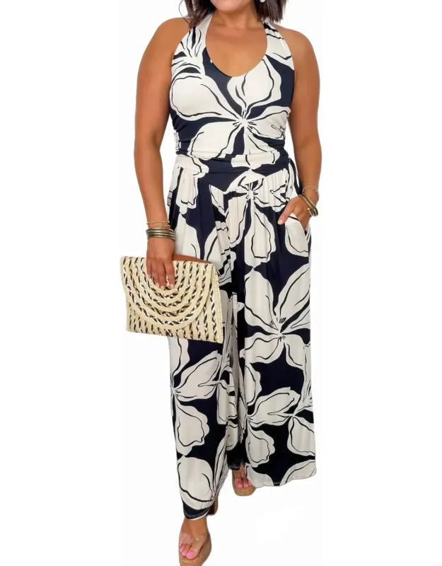 Floral Halter Jumpsuit