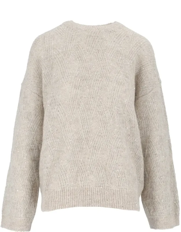 Textured Geometric Knit Sweater
