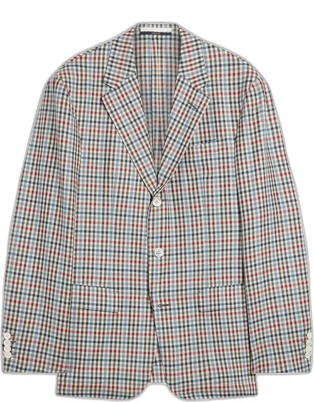 Wool And Cashmere Check Single-breasted Blazer