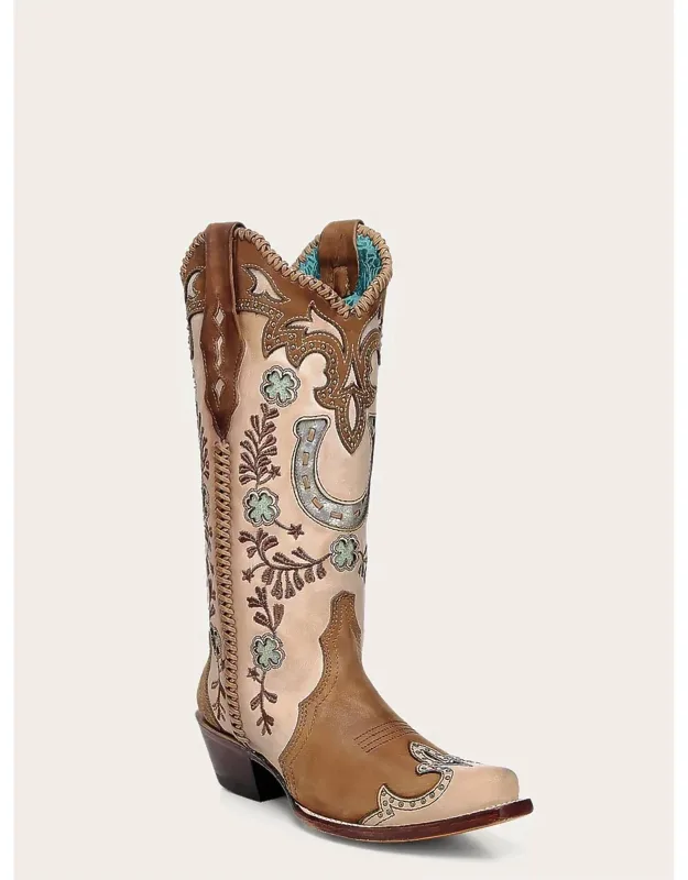 Horseshoe Embroidery Stud Handwoven Cowboy Boots