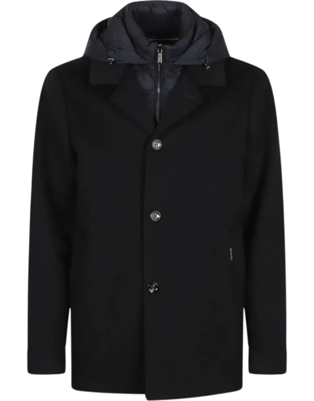 Hooded Wool Coat With Padded Hood