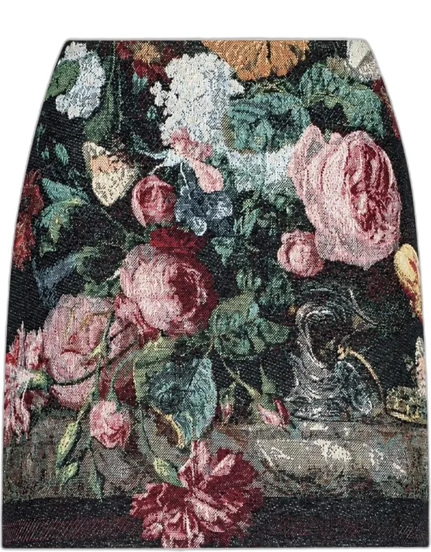 Floral Jacquard Mini Skirt