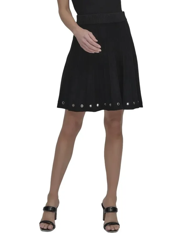 Logo Grommet Sweater Skirt