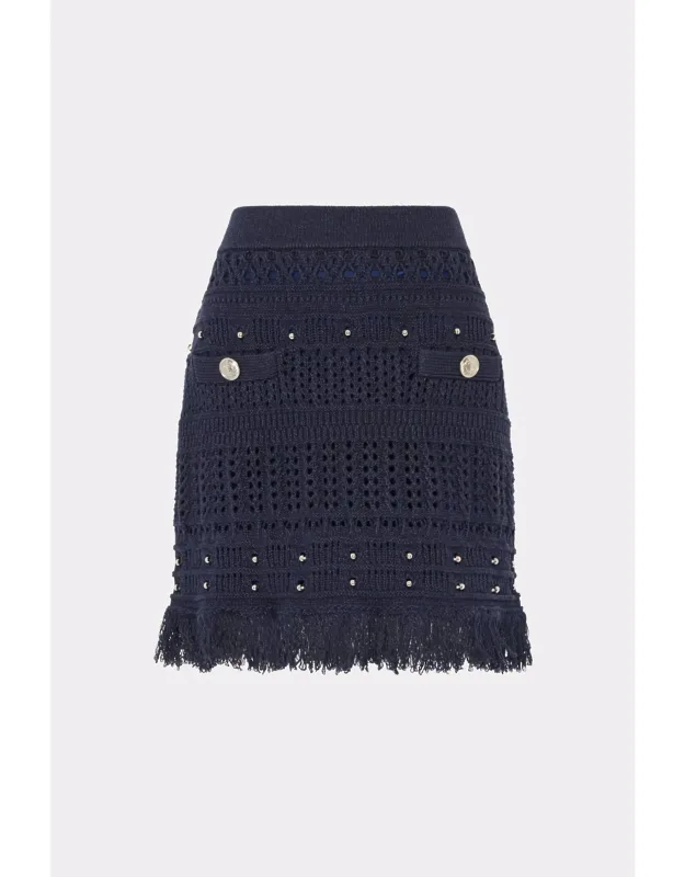 Beaded Fringe Mini Skirt